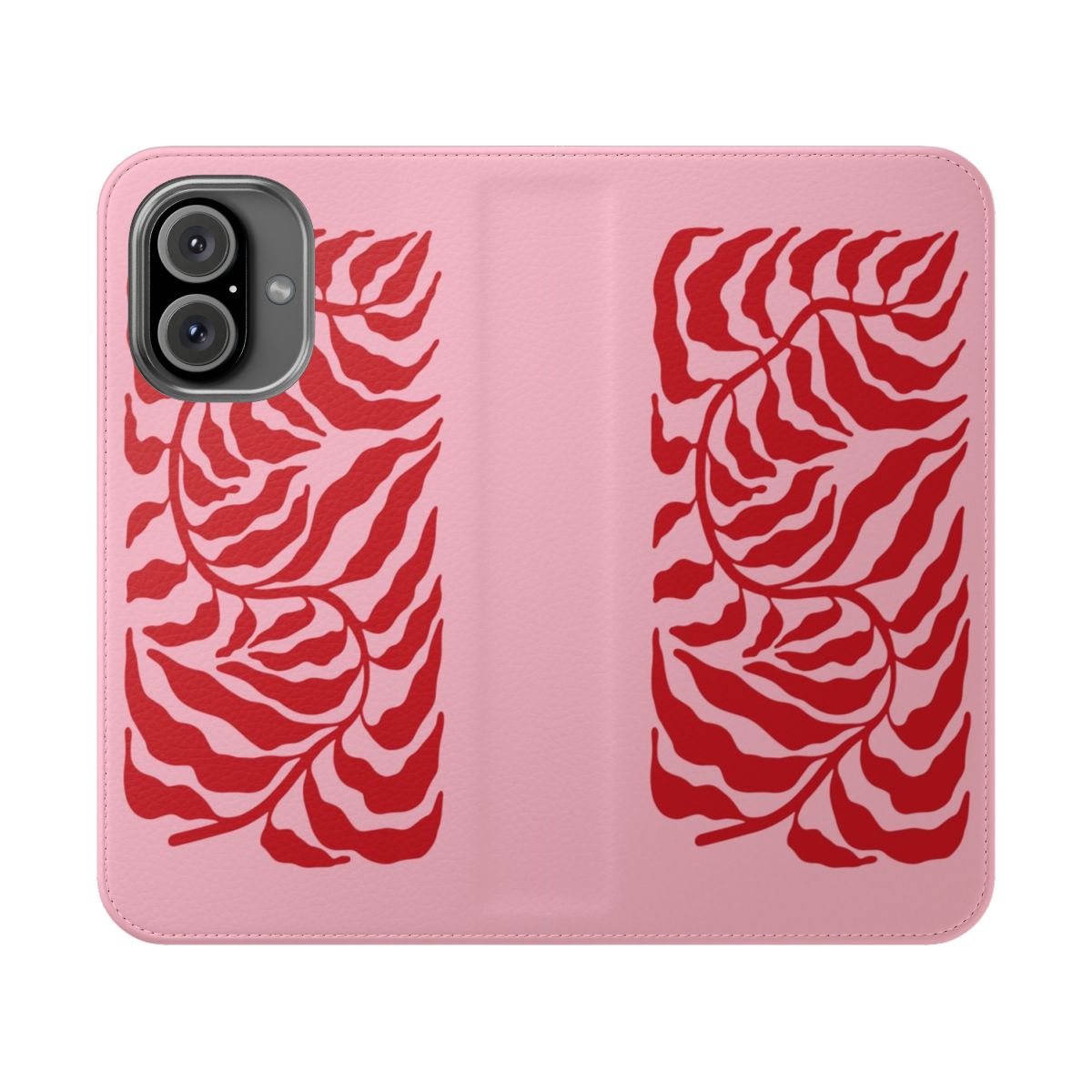 Mid-century inspired abstract art phone flip cover case featuring a vibrant, colorful design in the style of French artist Henri Matisse.