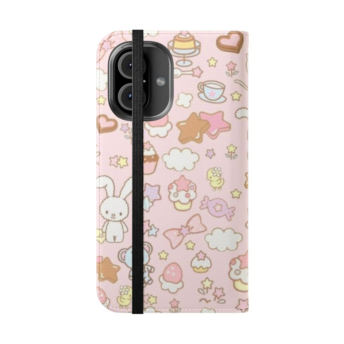 Pastel Kawaii Phone Case - Cute and Aesthetic Mobile Accessory - Folded Front