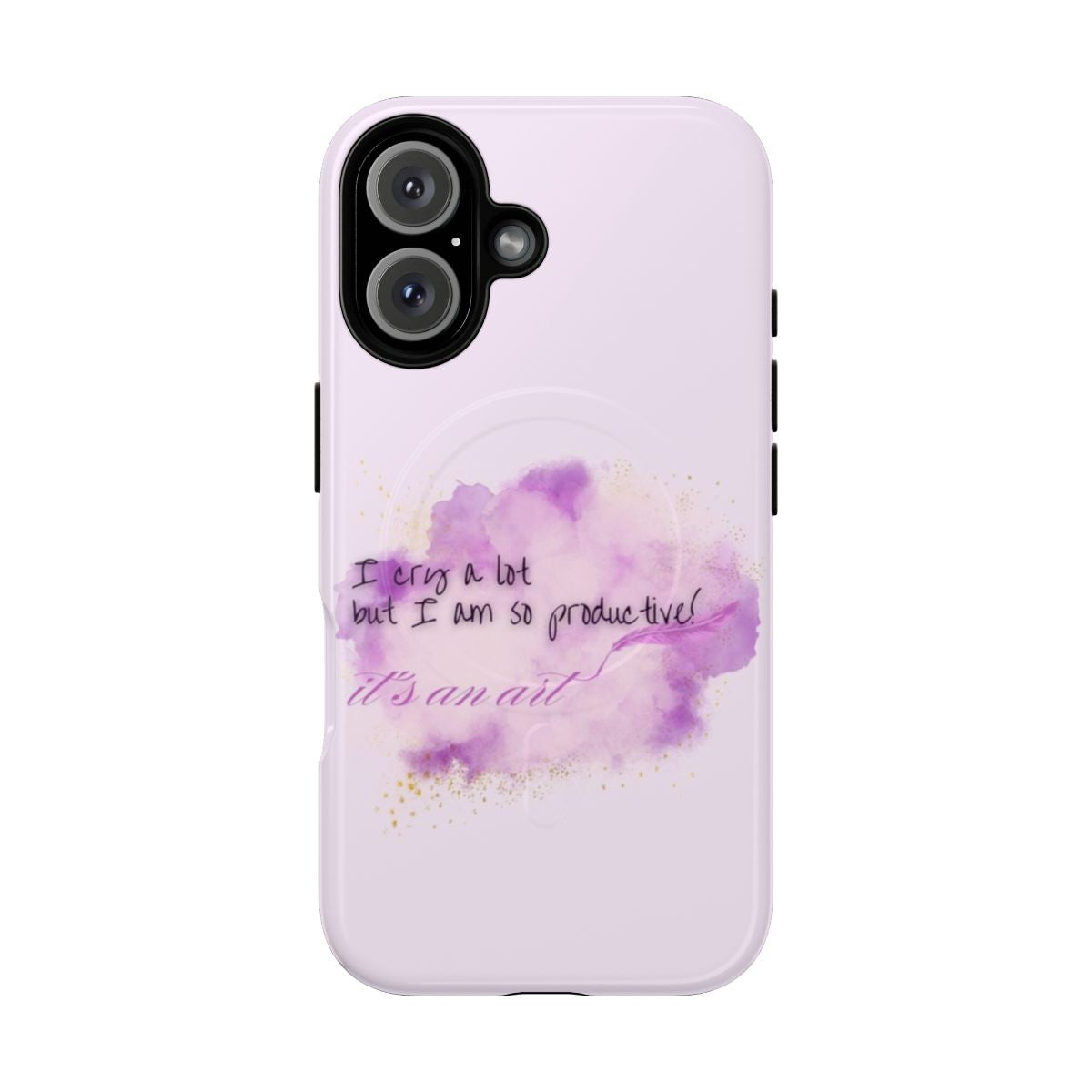 Magnetic tough phone case with inspirational mental health design