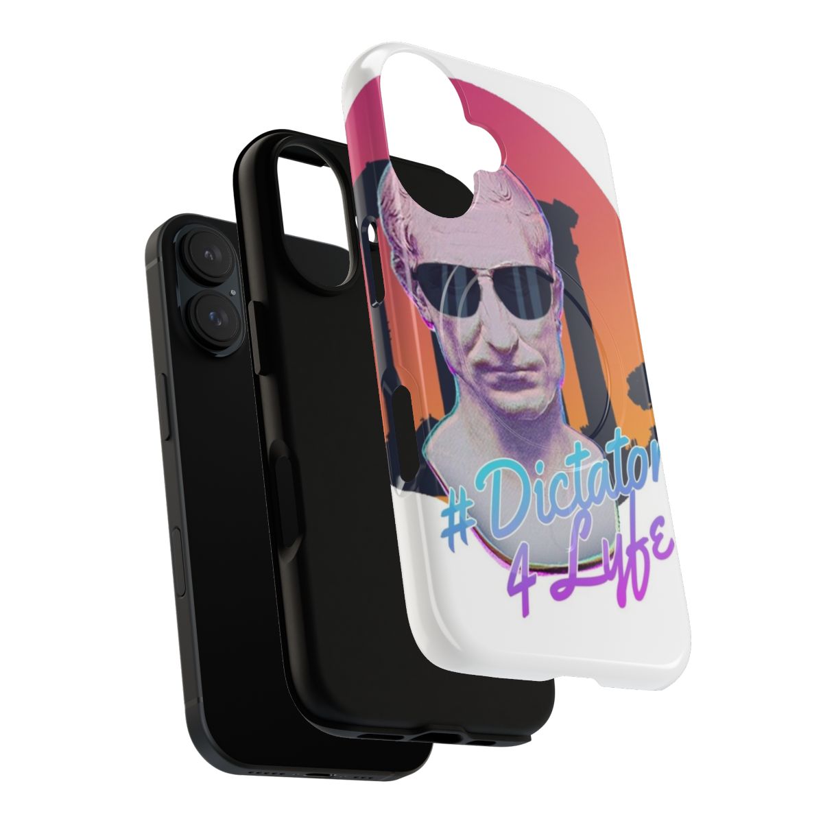 Magnetic tough phone case with Roman emperor and dictator for life design - Layers