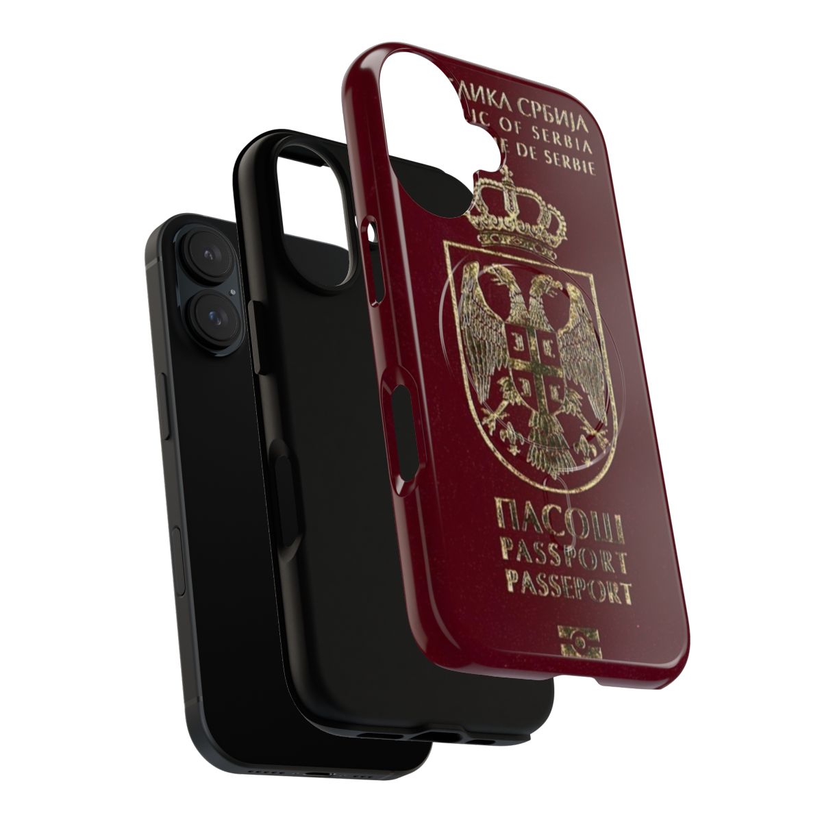 Serbian passport-themed magnetic, tough phone case - Layers