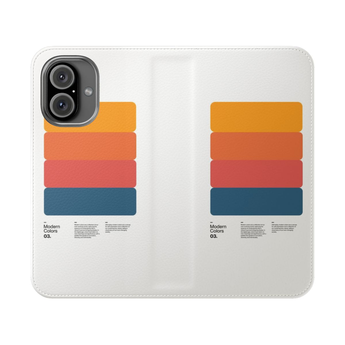 Modern minimalist flat color flip phone case