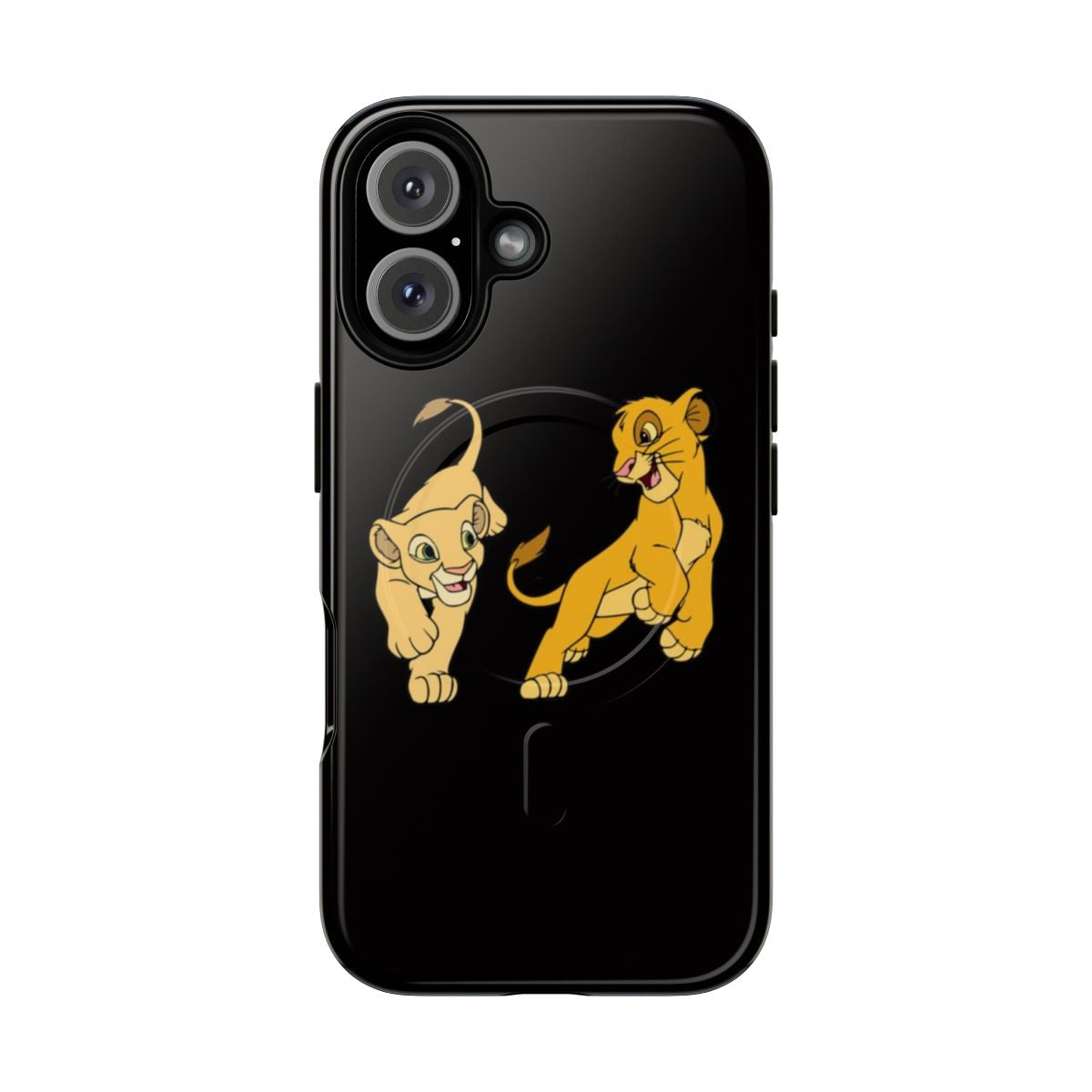 Simba and Nala cartoon characters on a protective and durable phone case