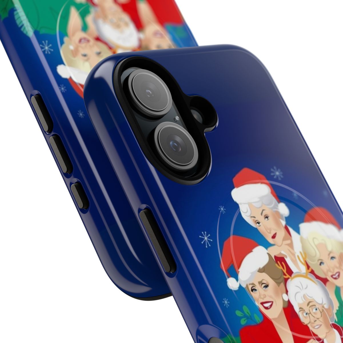 Magnetic, tough phone cases featuring Christmas-themed designs and artwork of the Golden Girls characters - Detail