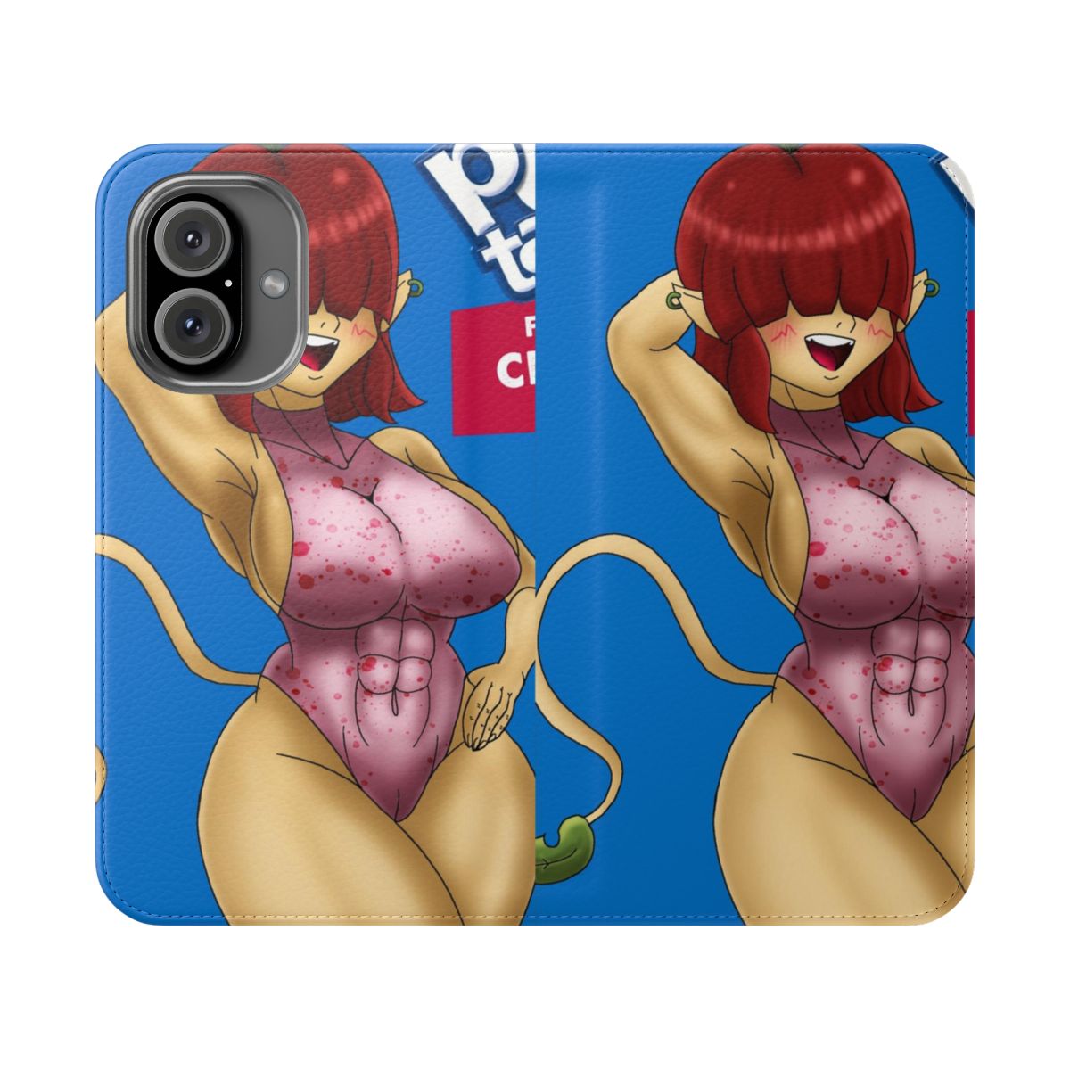 Smartphone case featuring a cute anime-style girl illustration with a cherry-flavored Pop-Tart design.