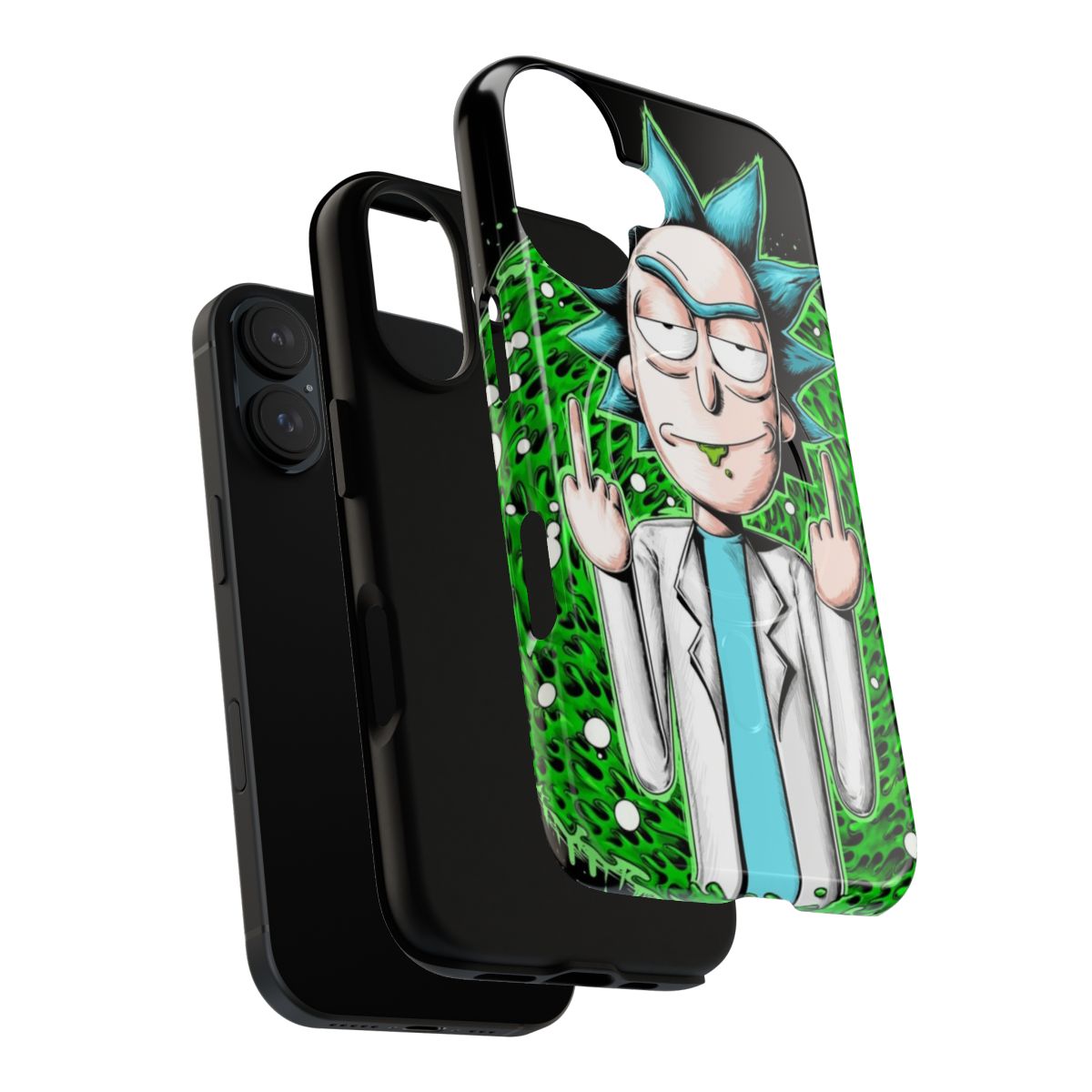 Magnetic tough phone case featuring Rick and Morty characters and phrases - Layers