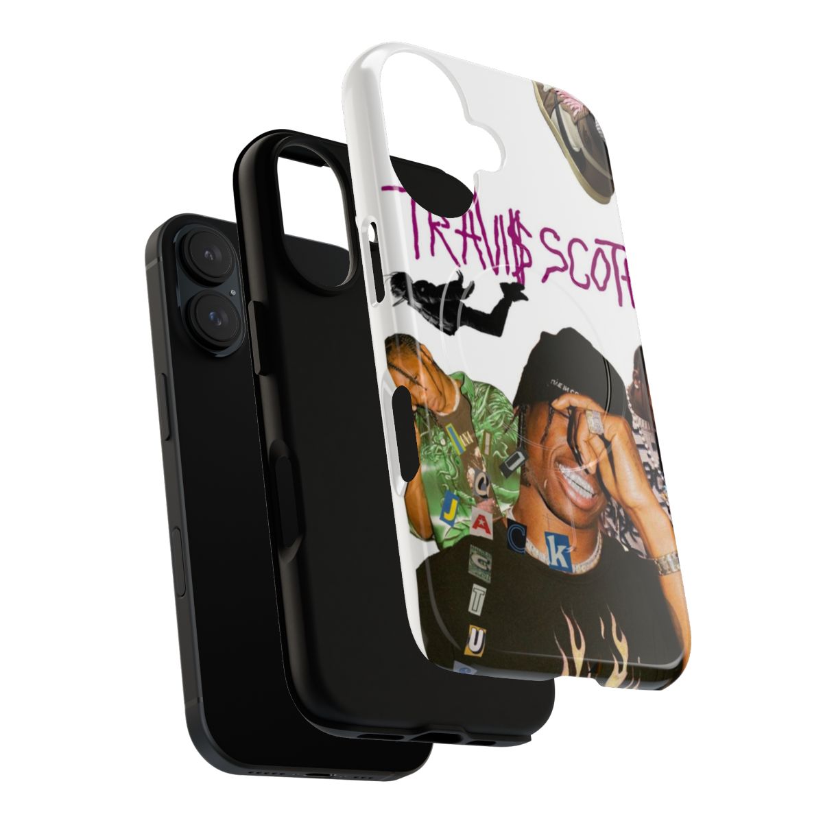 Collage-Inspired Magnetic Tough Phone Case for Travis Scott Fans - Layers