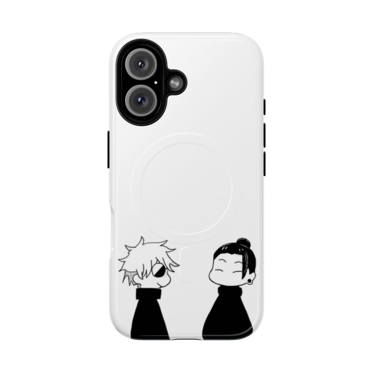 Magnetic phone case featuring characters Gojo and Geto from the anime Jujutsu Kaisen