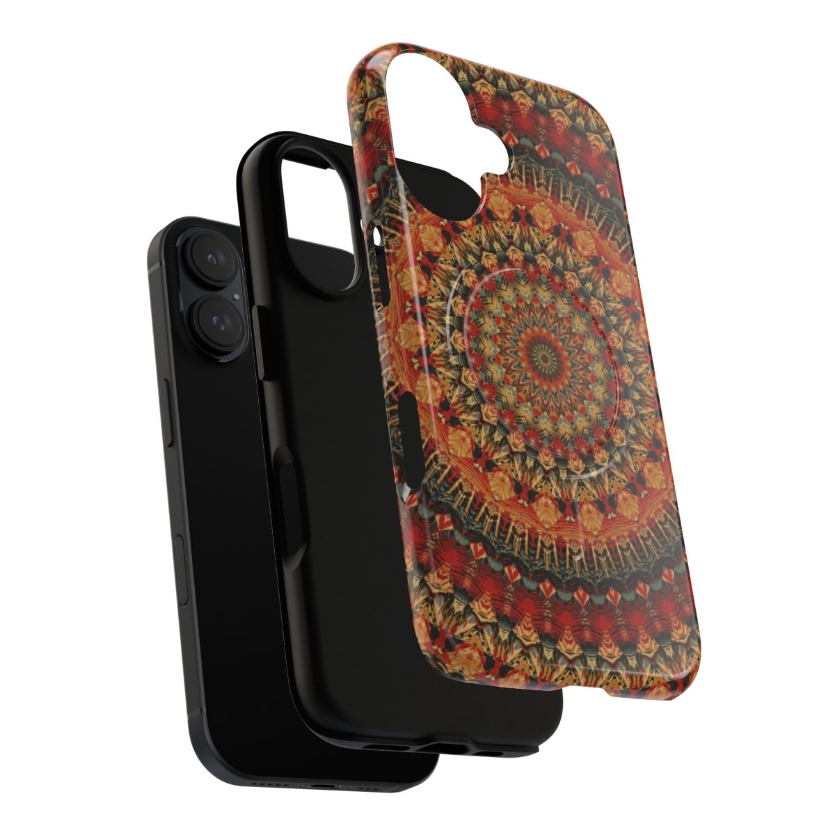 Colorful mandala pattern phone case with sacred geometry design - Layers