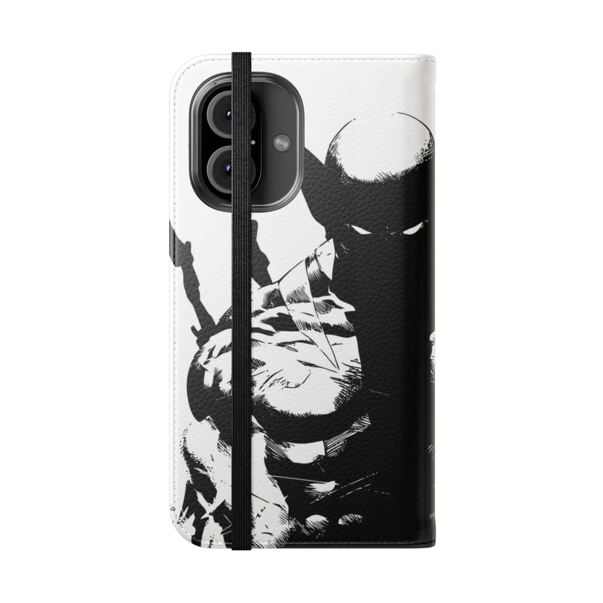 Flip cover phone case featuring a superhero-inspired design - Folded Front