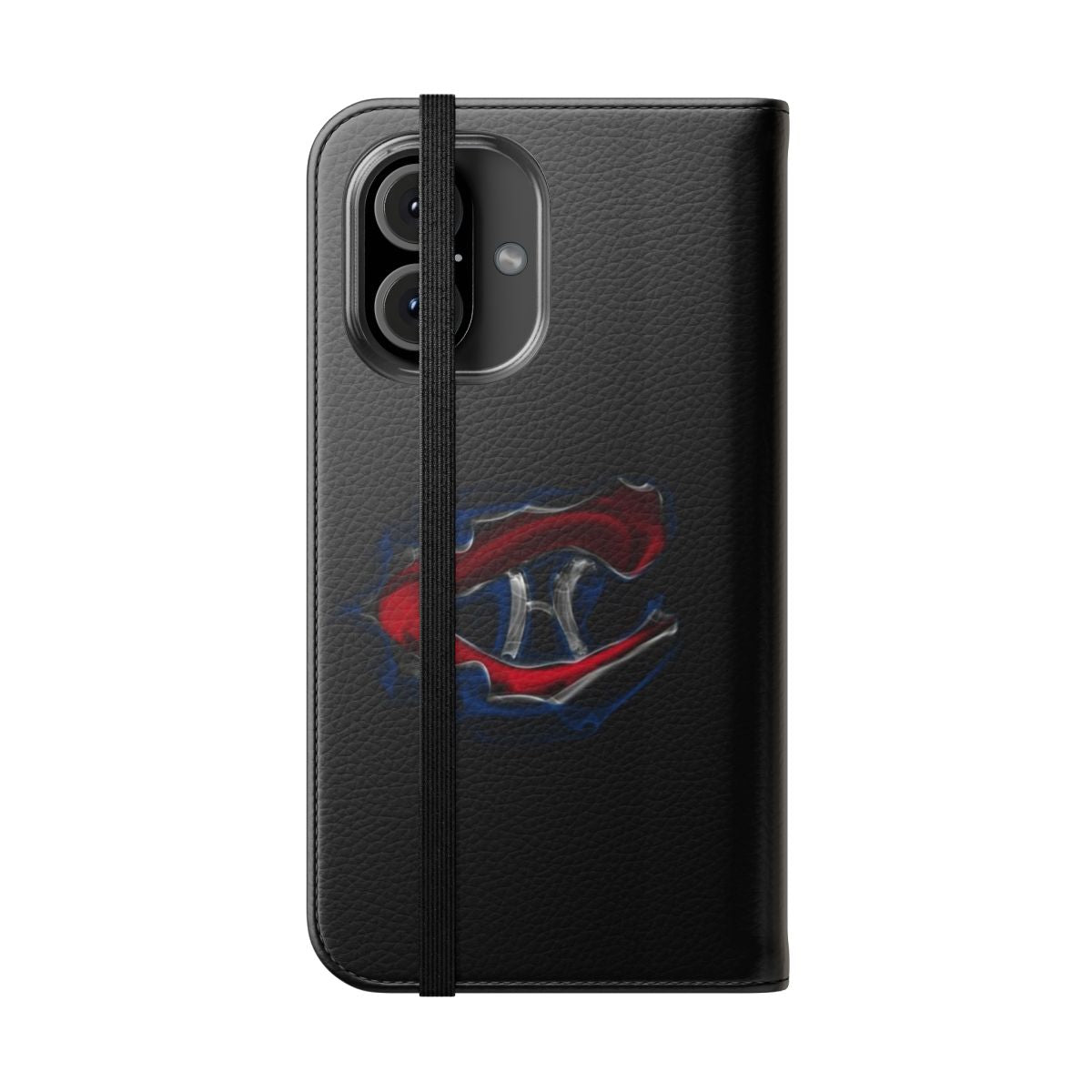 Smoke-themed phone case design featuring the iconic Montreal Canadiens NHL hockey team logo - Folded Front