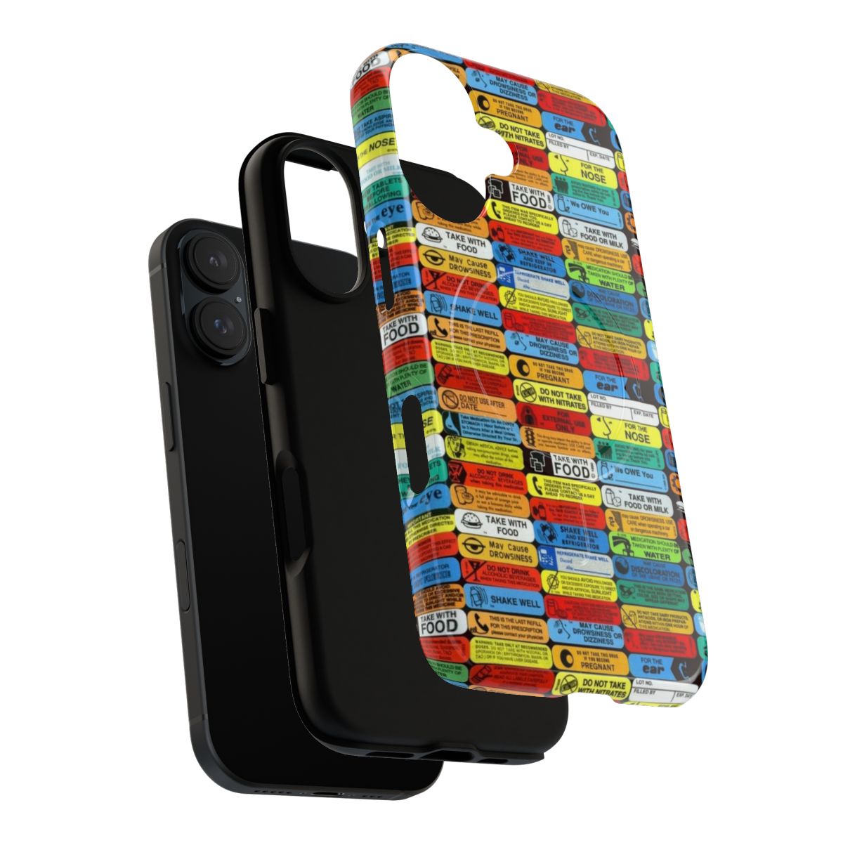 Pharmacy-themed magnetic phone case with durable design for healthcare workers - Layers