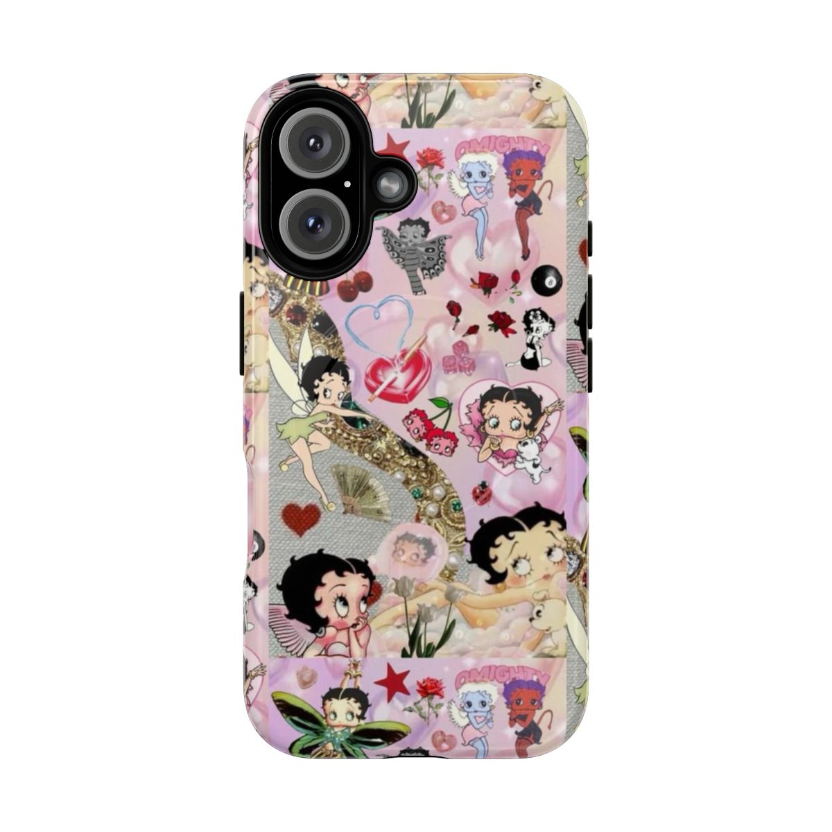 Vintage cartoon collage design on a durable magnetic tough phone case