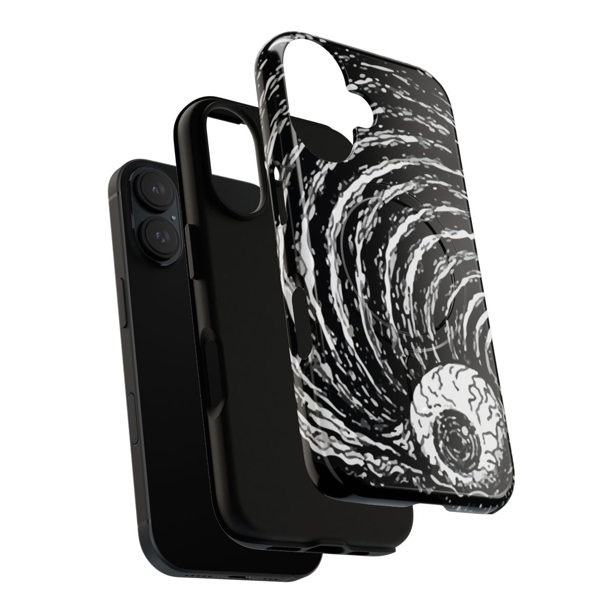 Spiral magnetic phone case with creepy Japanese art design - Layers