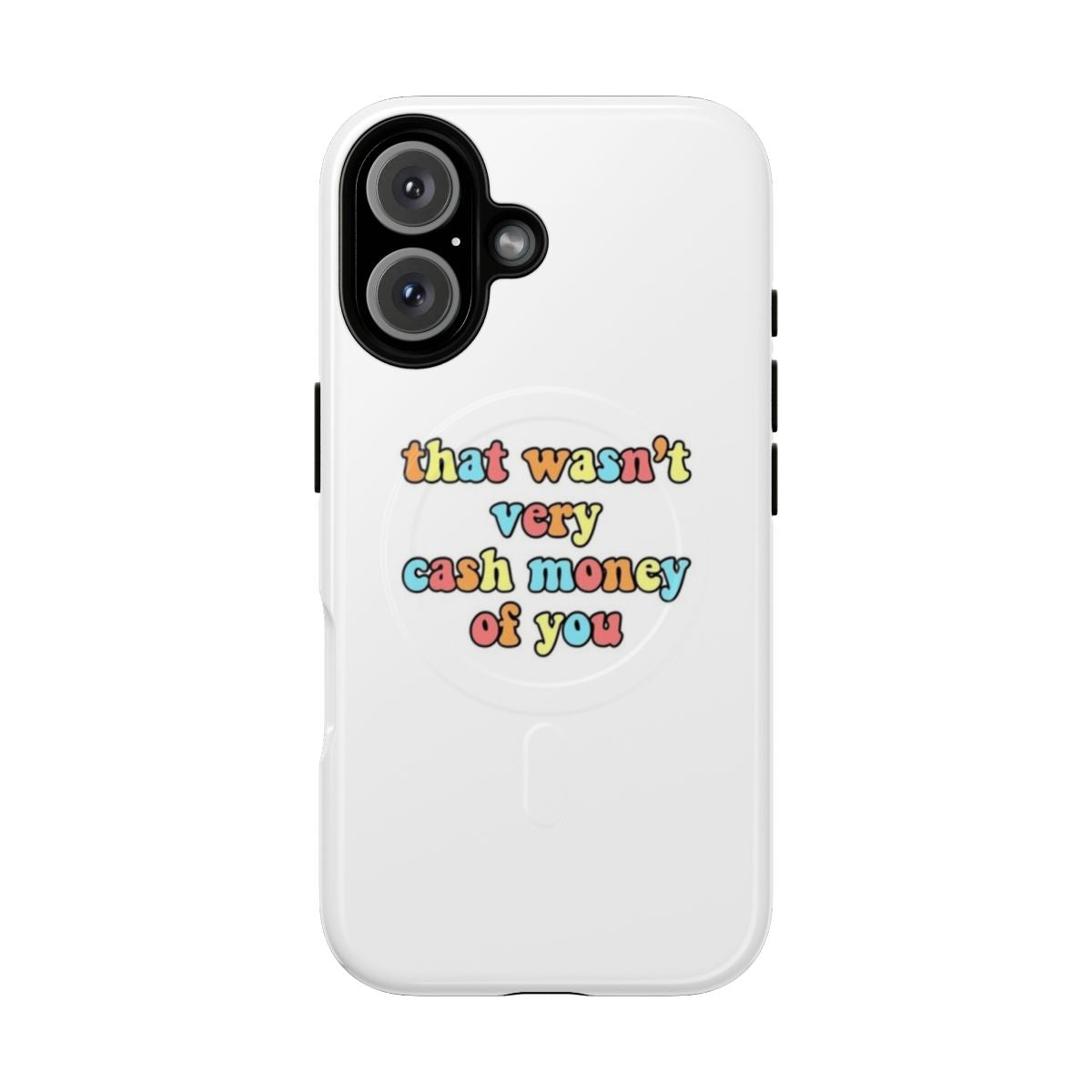 Retro colorful phone case with funny meme quote