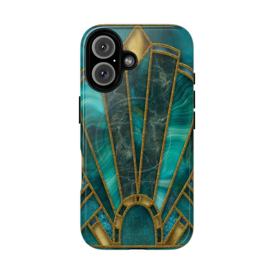 Elegant stained glass art deco window design on a durable, protective phone case