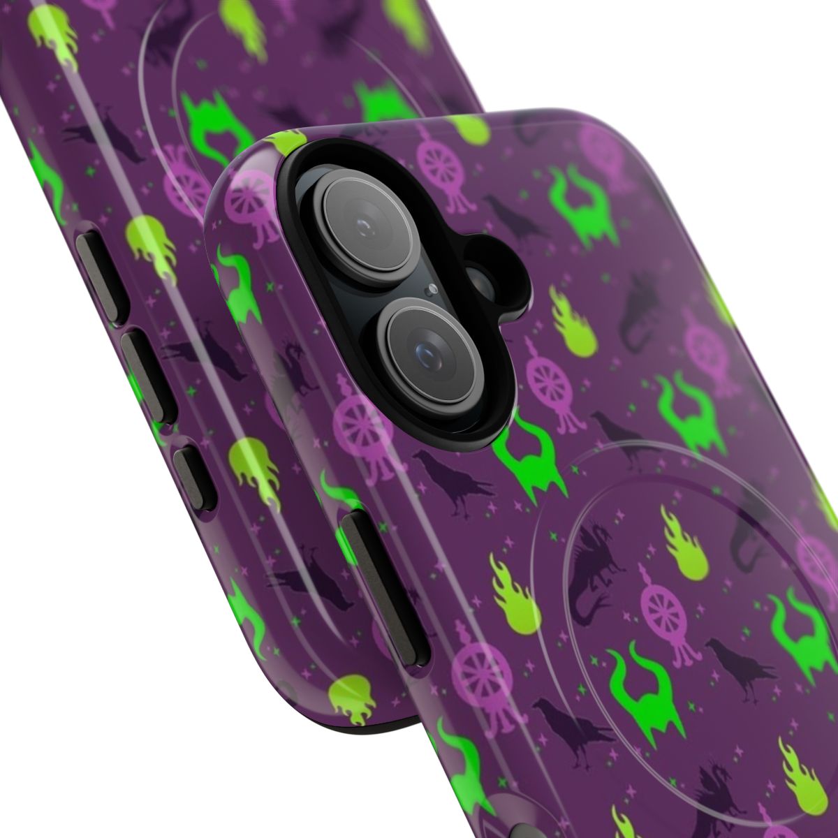 Maleficent-inspired phone case with a villainous pattern - Detail