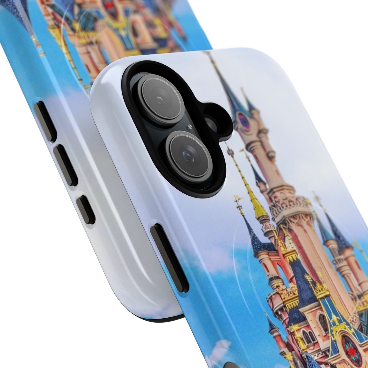 Enchanting Disney-Inspired Castle Phone Case featuring a vintage photochrom-style design - Detail