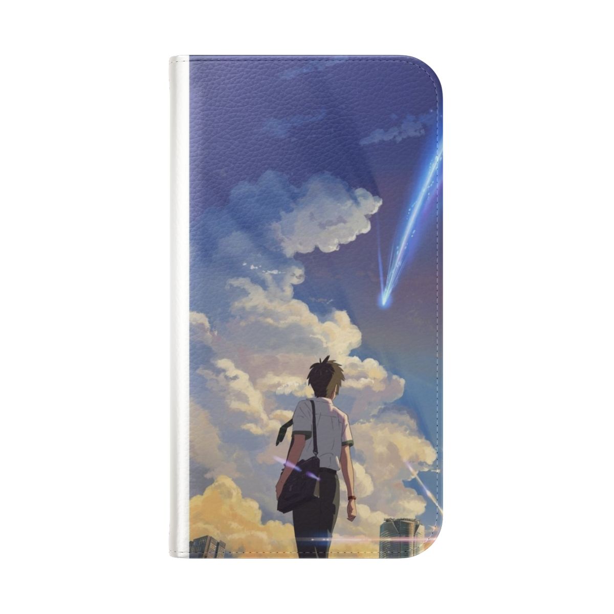 Flip cover phone case with anime-inspired design - Folded Back