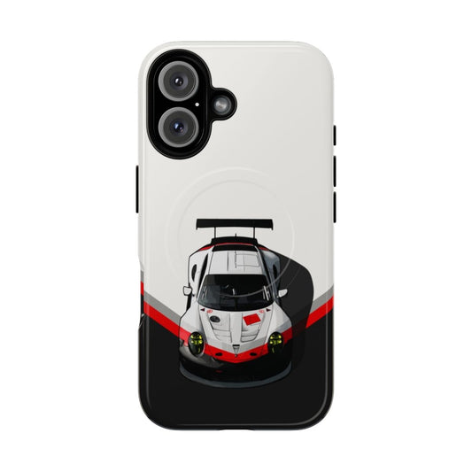 Top view of a German race car on a magnetic tough phone case