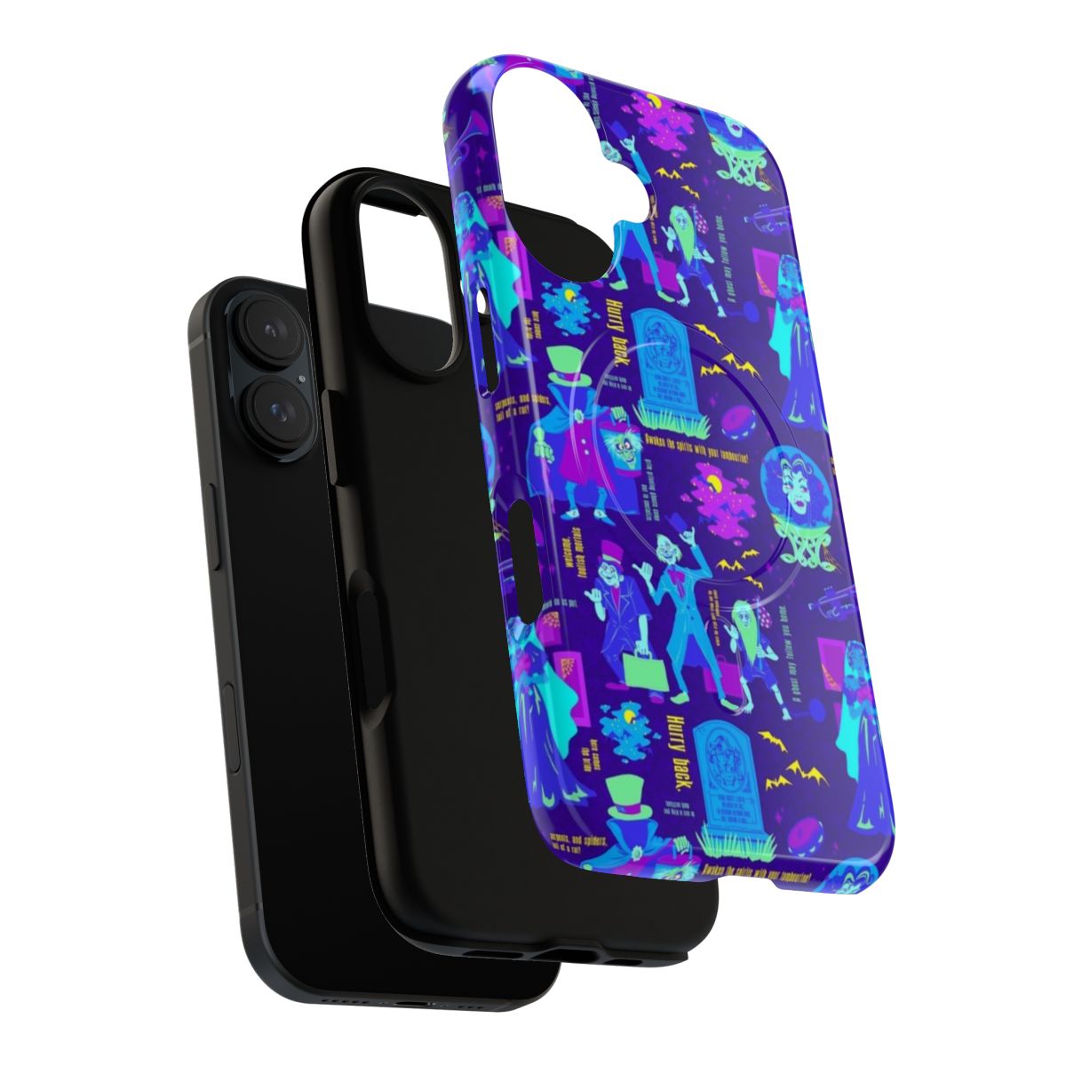 Haunted Magnetic Tough Phone Cases featuring iconic Haunted Mansion elements - Layers