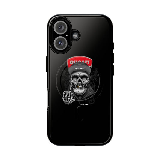 Durable and stylish Ducati-inspired phone case with a magnetic closure