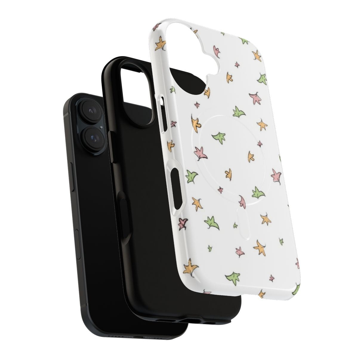 Magnetic tough phone case with a beautiful heartstopper leaves design - Layers