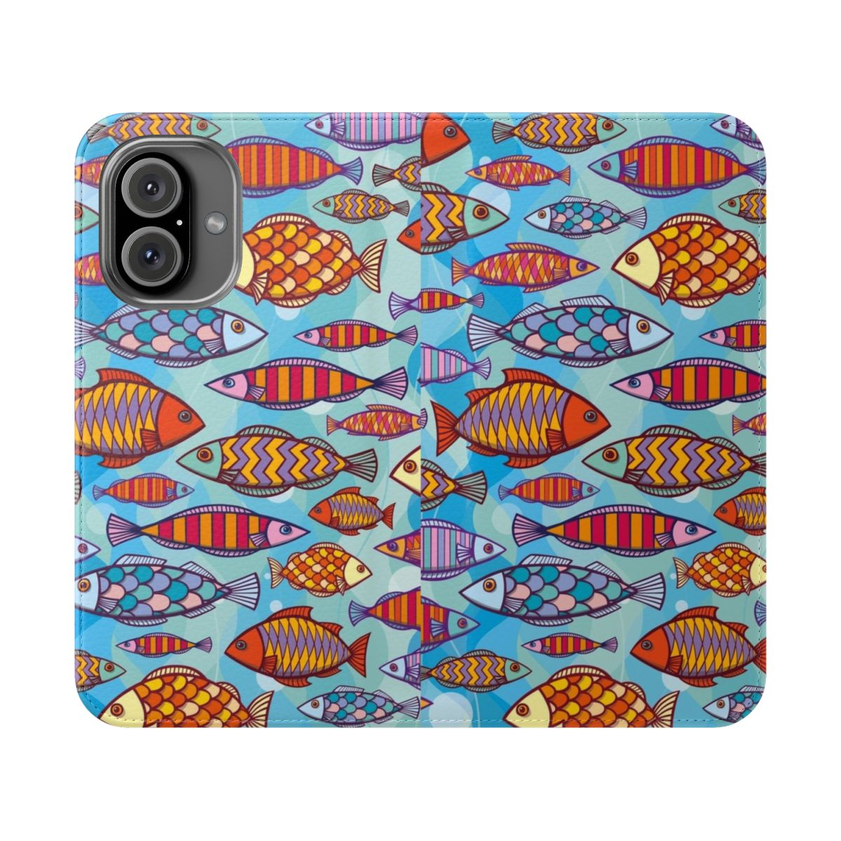 Colorful fish swimming in the ocean on a phone case