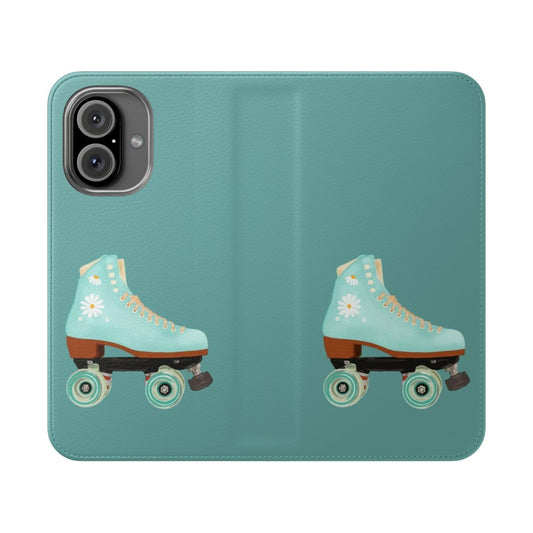 Retro pastel green roller skate phone case cover