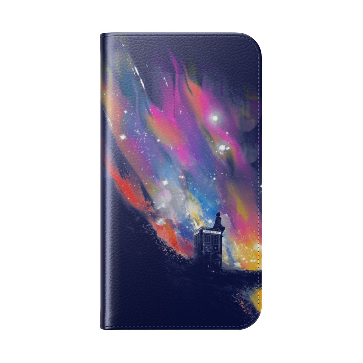 Colorful and artsy 13th Doctor-themed phone case for sci-fi fans and Whovians - Folded Back