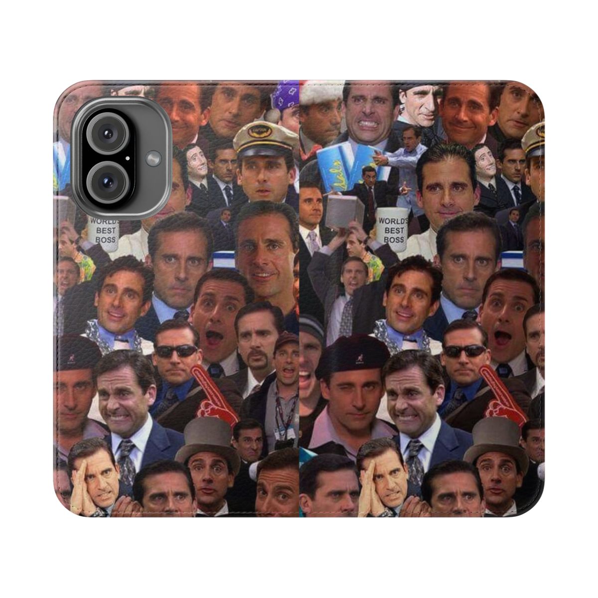 Flip cover phone case featuring Michael Scott, the iconic character from the TV show The Office