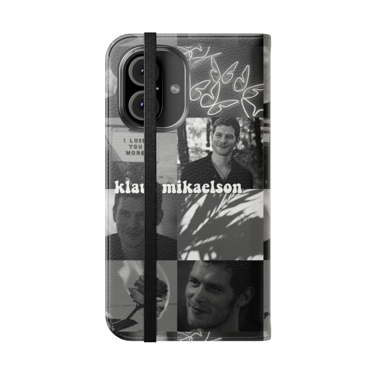 Klaus Mikaelson inspired personalized flip cover phone case - Folded Front