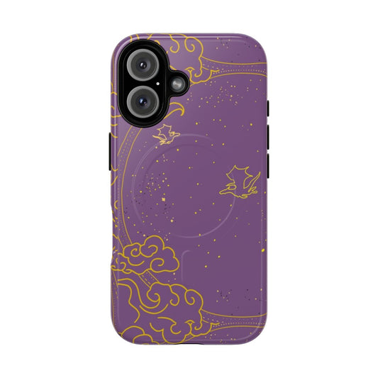 Illustrated magnetic tough phone case featuring characters from the Fourth Wing fantasy book series.