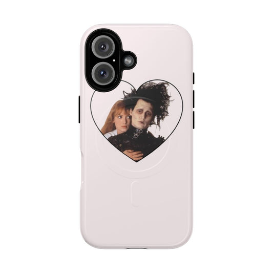 Magnetic tough phone case with Edward Scissorhands inspired gothic and retro design