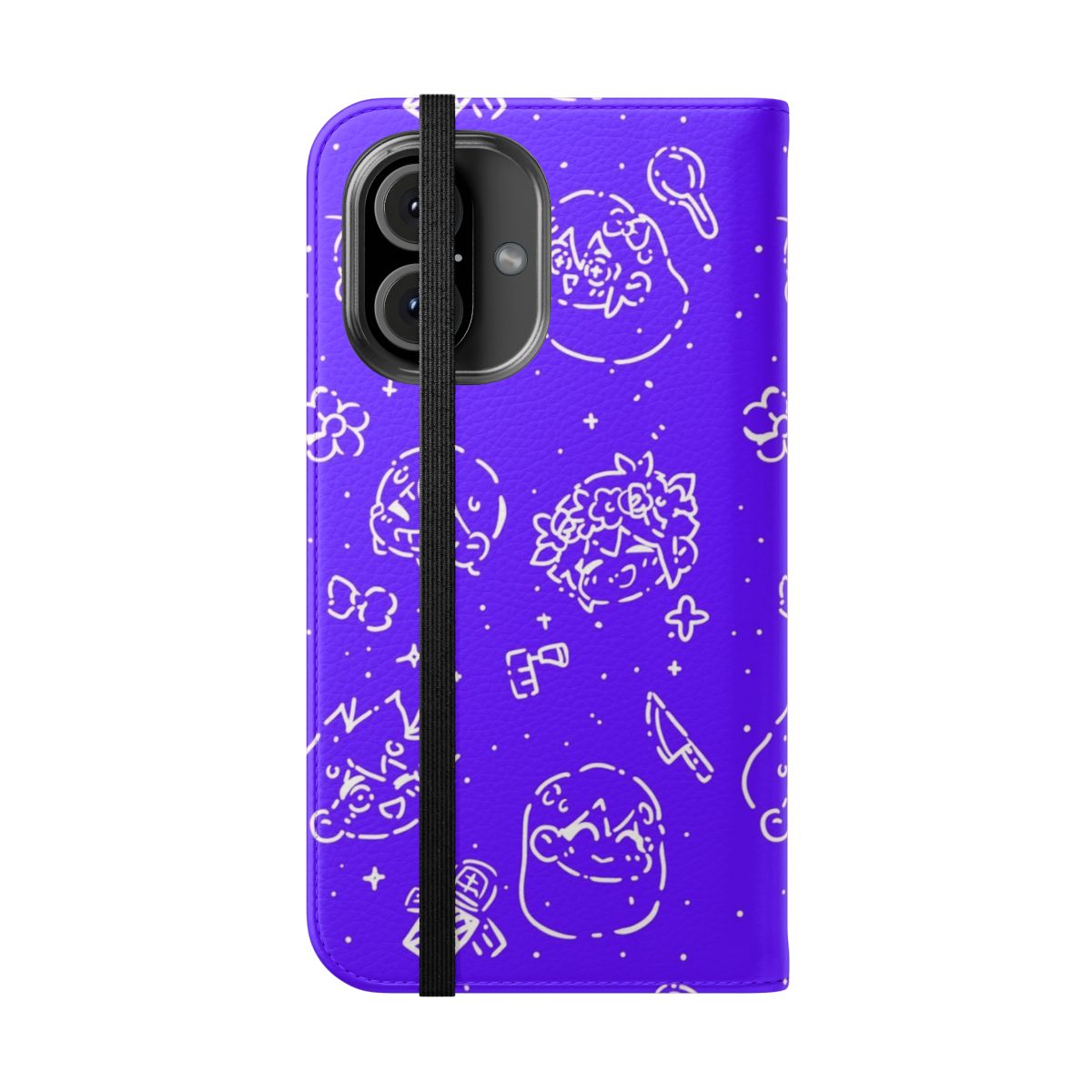 A sleek and stylish phone case featuring the aesthetic of the indie game Omori. - Folded Front