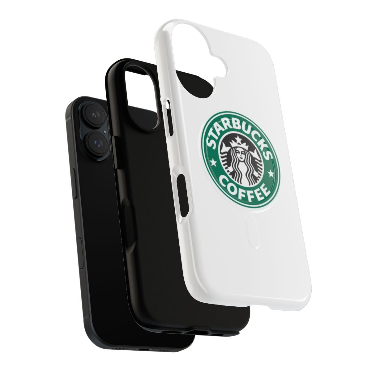 Starbucks-inspired magnetic tough phone case with music notes and coffee motif - Layers