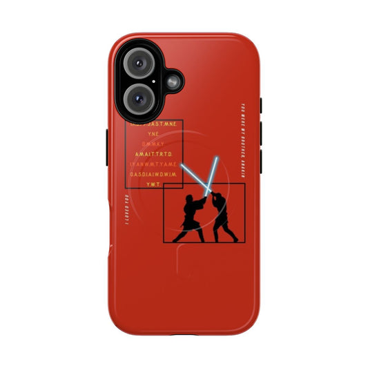 Magnetic phone case featuring Anakin Skywalker and Obi-Wan Kenobi's epic lightsaber battle from Star Wars: Revenge of the Sith