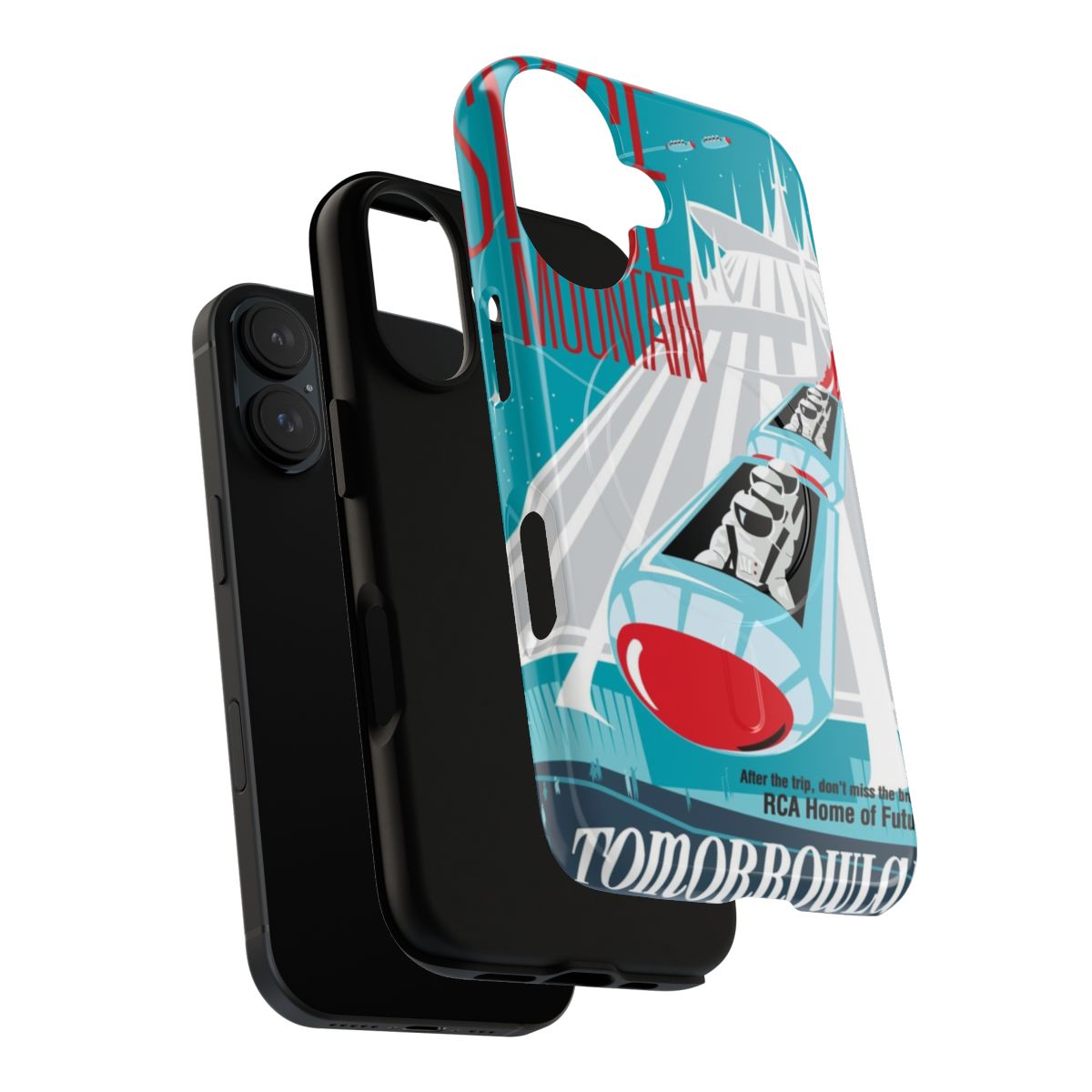 A sleek and durable phone case with a space mountain and futuristic design, perfect for sci-fi and space exploration enthusiasts. - Layers