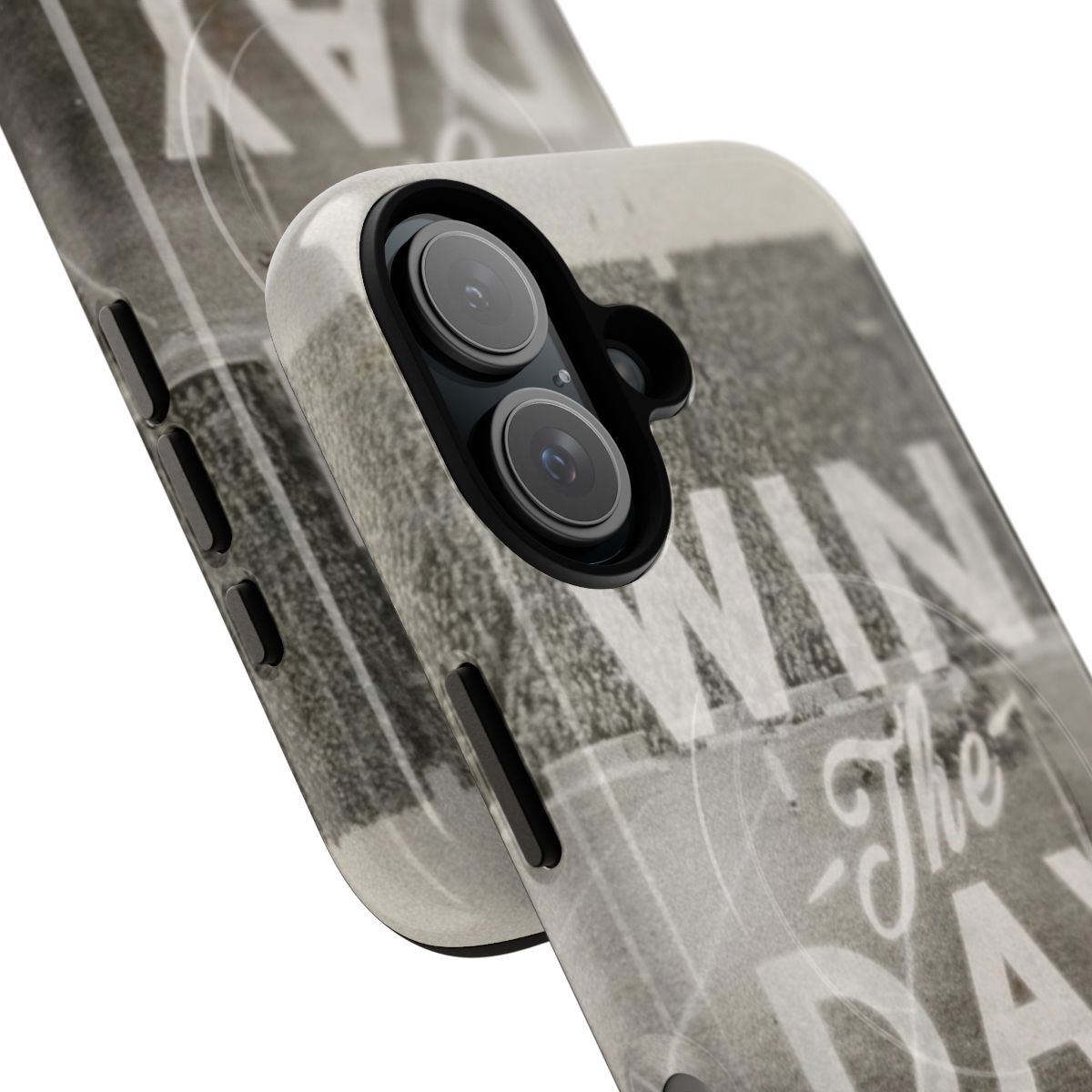 Magnetic Tough Phone Case with a Vintage Win the Day Graphic - Detail