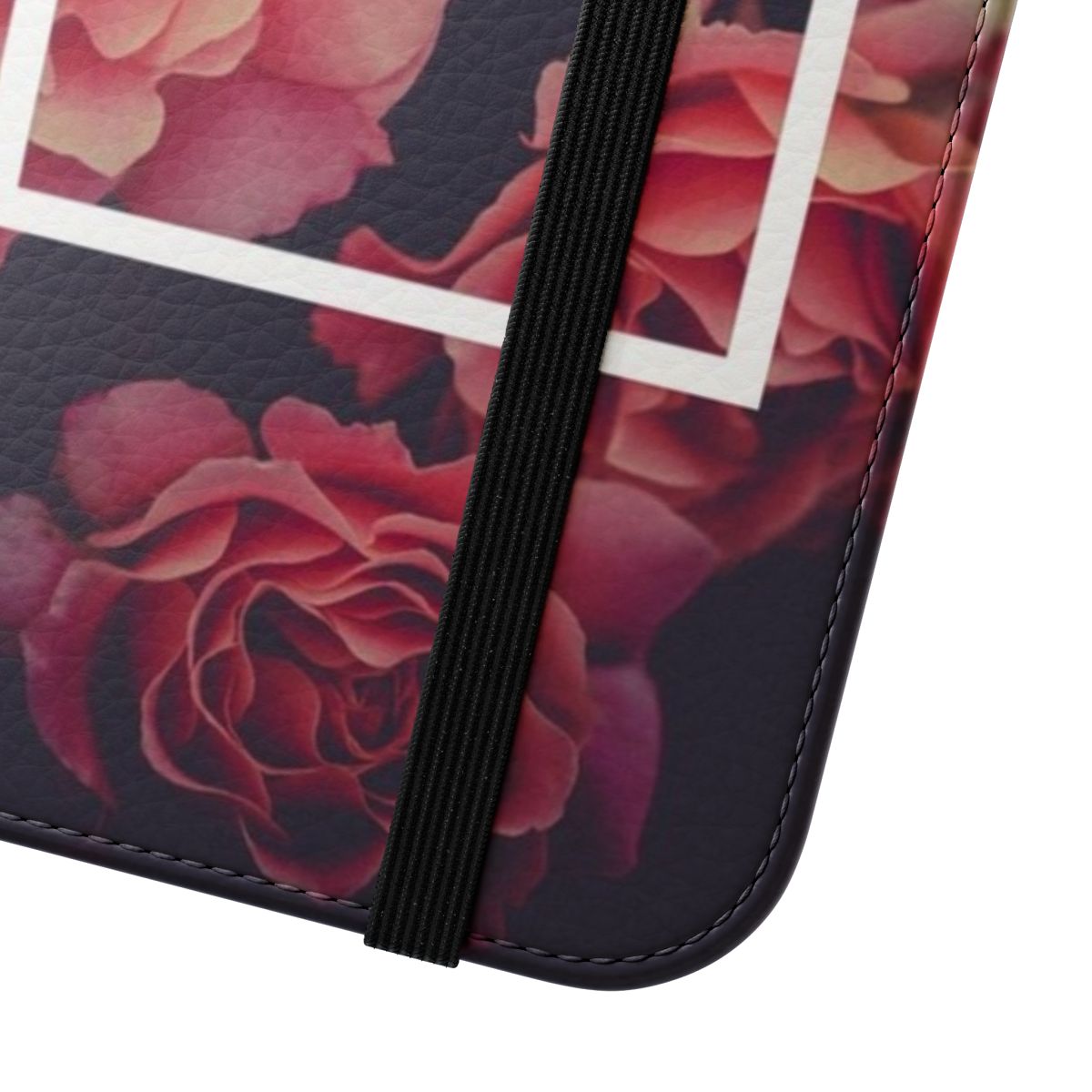 Floral Rectangle Flip Cover Phone Case for The 1975 Fans - Close Up