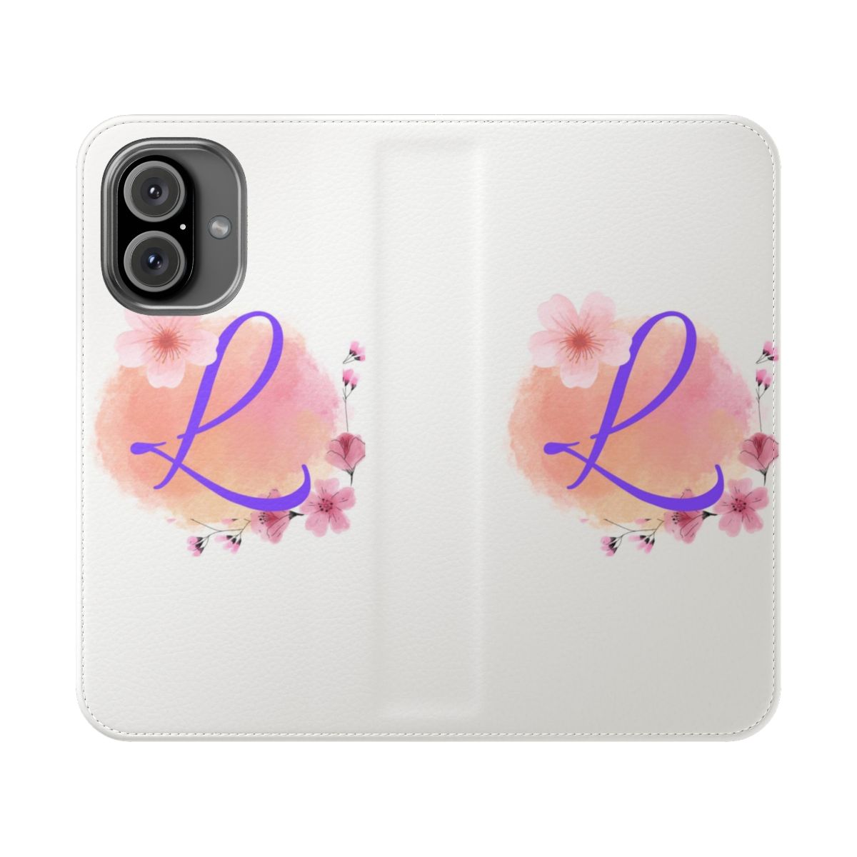 Personalized phone case with elegant letter L initial design