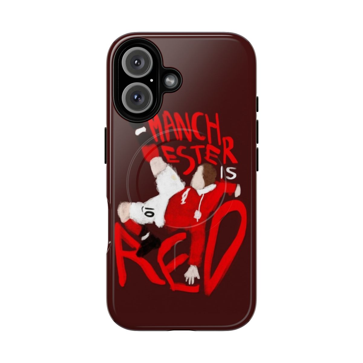 Magnetic tough phone case in Manchester United team colors