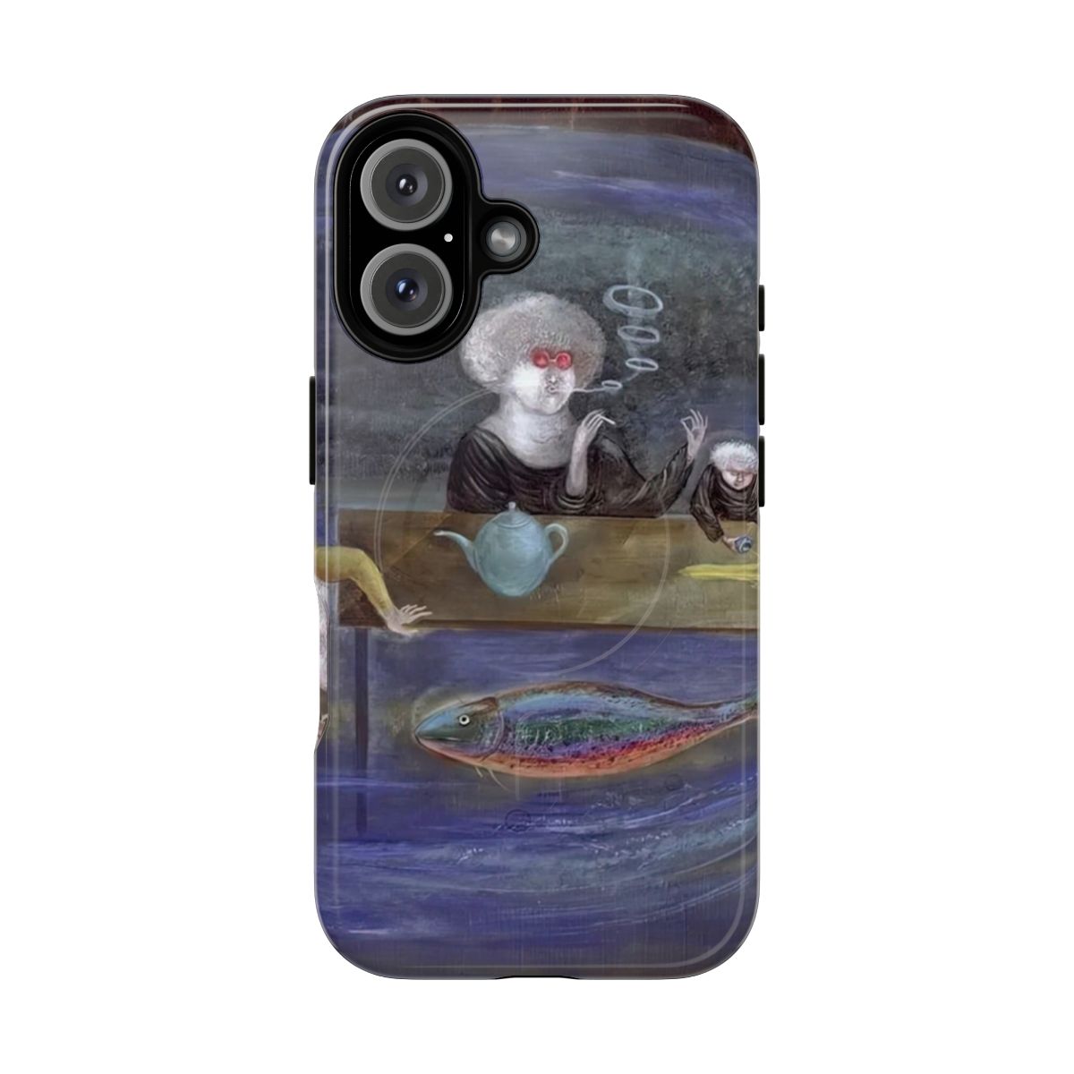 Leonora Carrington inspired phone case with surrealist artwork design