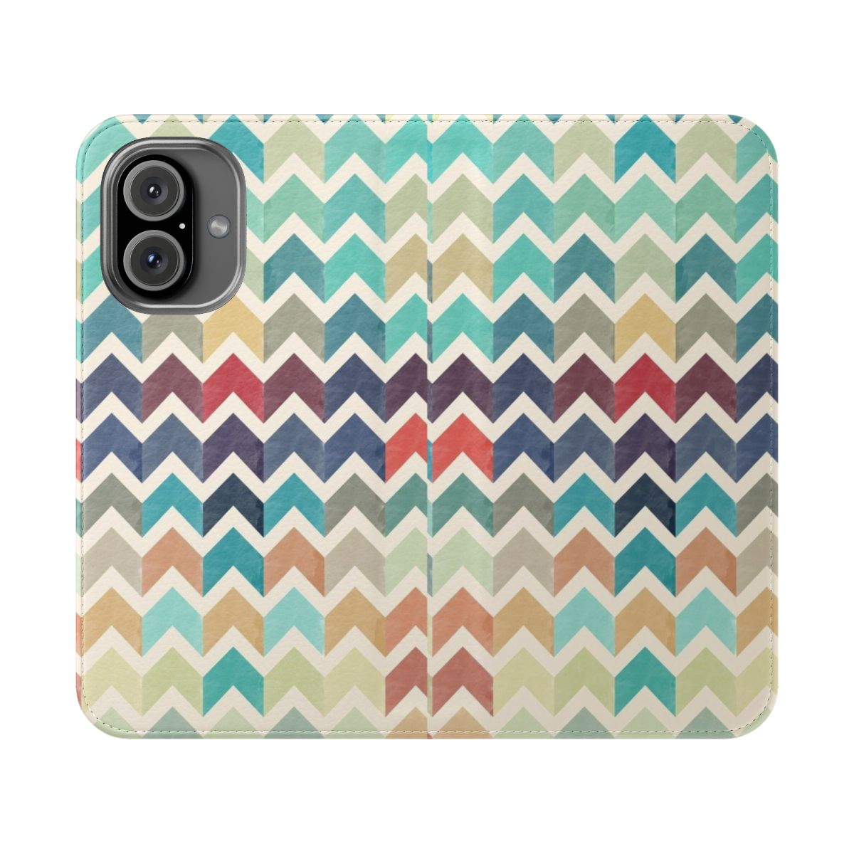 Vibrant watercolor chevron pattern phone case cover