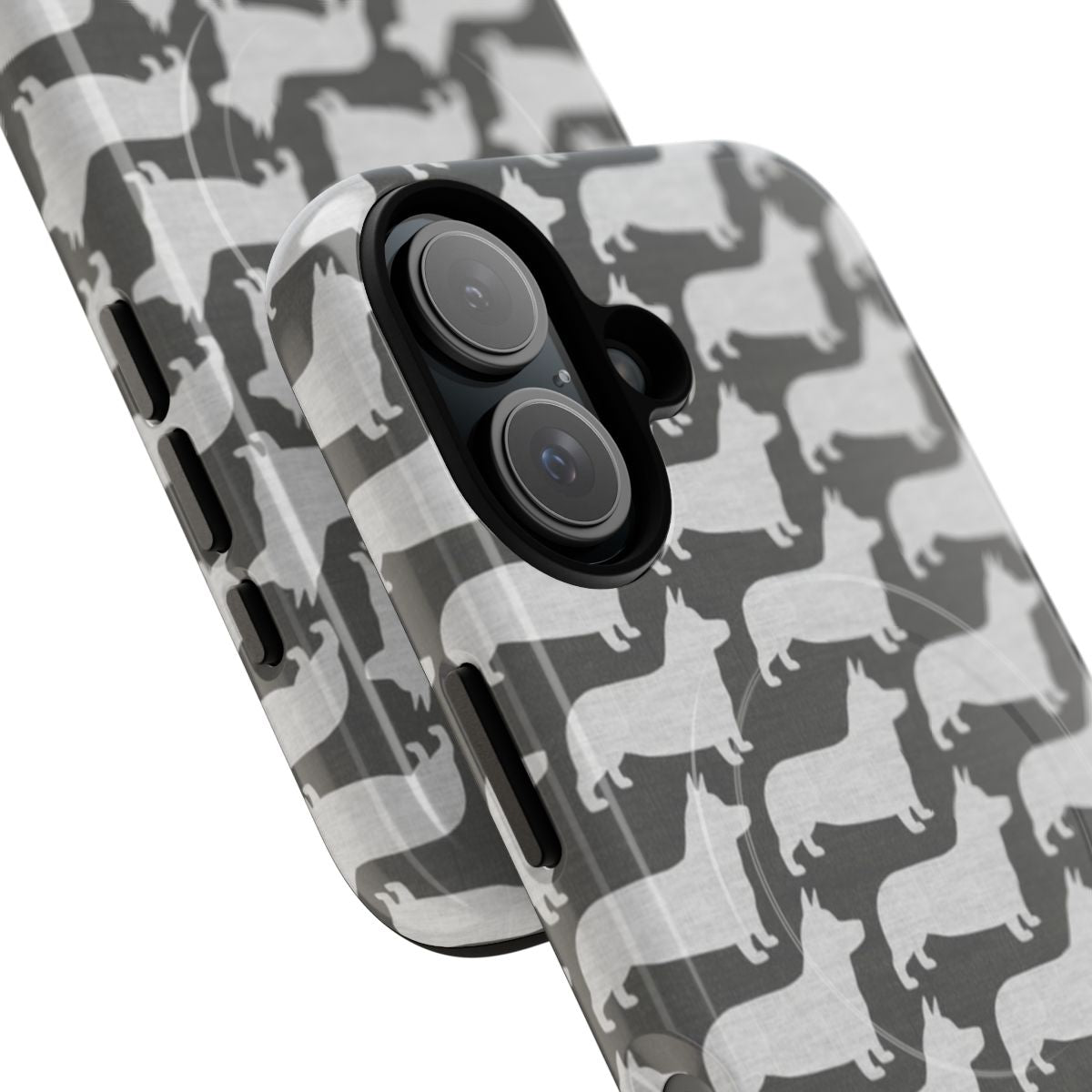 Pembroke Welsh Corgi Silhouette Design on a Protective Magnetic Tough Phone Case - Detail