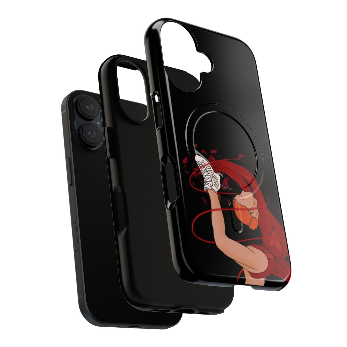 Magnetic tough phone case featuring figure skater Alexandra Trusova and her signature quad jumps. - Layers