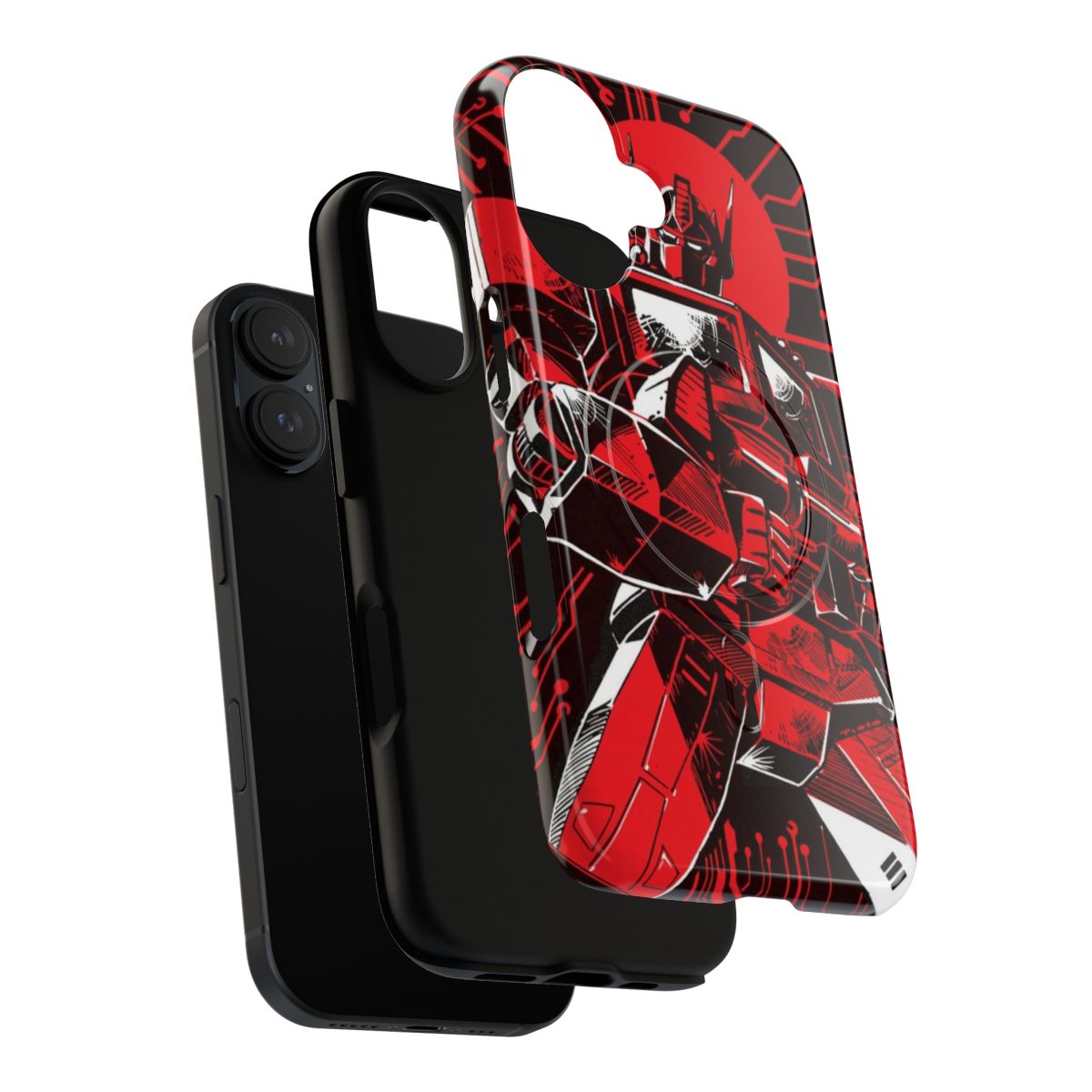 Transformer-inspired magnetic phone case with Cybertron, Autobot, and Decepticon designs - Layers