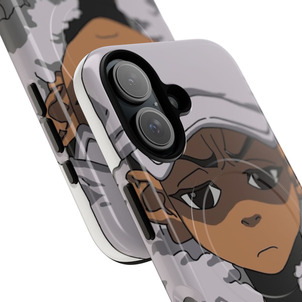 Magnetic phone case featuring Riley Freeman, a popular black anime character from The Boondocks - Detail