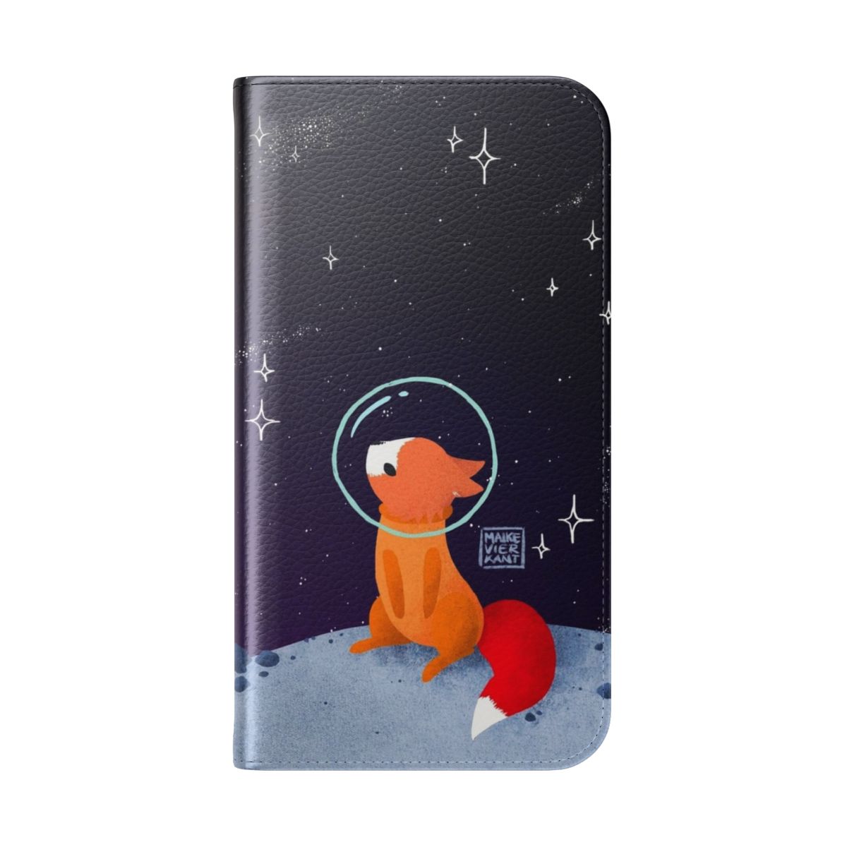 Cosmic Space Critter Phone Case with a cute space fox design - Folded Back