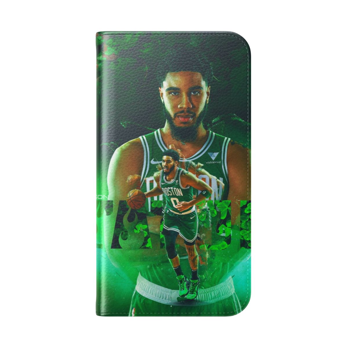 Stylish and durable phone case featuring Jayson Tatum, the star player of the Boston Celtics. - Folded Back